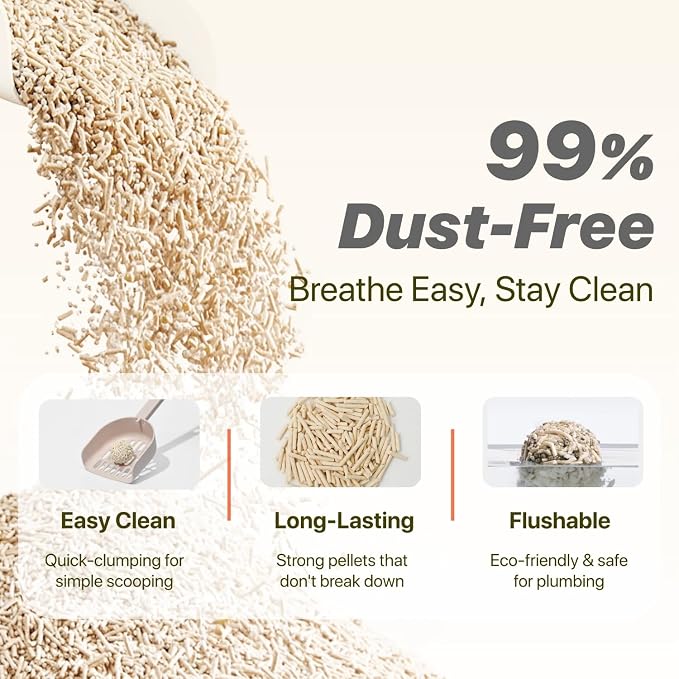 Michu Tofu Cat Litter Natural Clumping Tofu Cat Litter, Fast Clumping and Easily Scoop-able 5.5lb/88oz 5 Scents - Rainbow Combo, 6 Pack