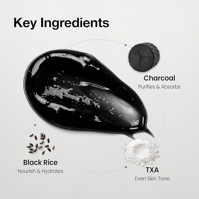 Coxir TXA Black Rice Pore Mask – Korean 3-in-1 Wash-Off Mask Serum| Pore Purifying, Blackhead Care, Hydrating, Skin Toning Treatment with TXA & Black Rice |Vegan K-beuaty Face Mask [50ml/1.69 fl.oz]