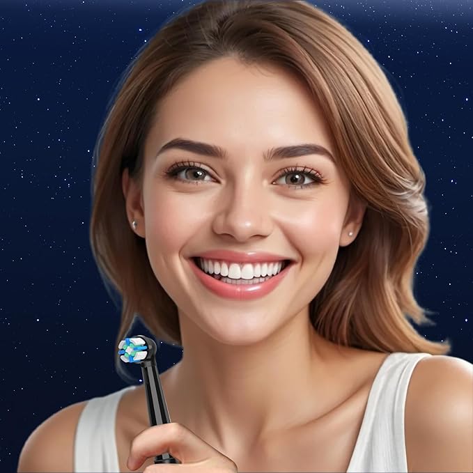 IO Replacement Heads Compatible with Oral B iO 2/3/4/5/6/7/8/9/10/Deep Clean Electric Toothbrush, Brush Heads Compatible with IO for Teeth Clean (8 Black)