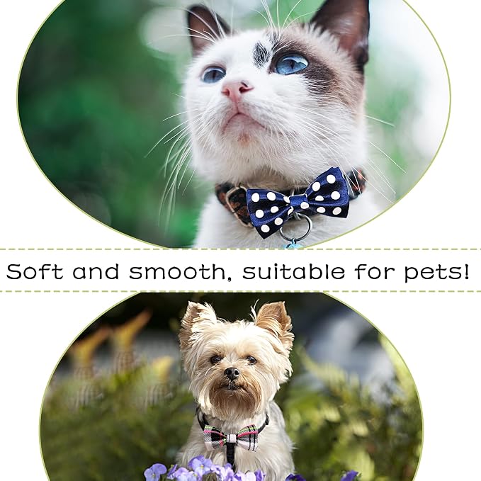 PET SHOW 10 Pack Dot Dog Bowties for Small Dogs Slide on Collar