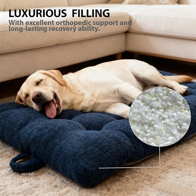 Washable Dog Couch Bed, Pet Sofa with Removable Cushion & Non-Slip Bottom, Orthopedic Plush Furniture for Medium/Large Dogs,Cat & Dog Loveseat.(Blue)