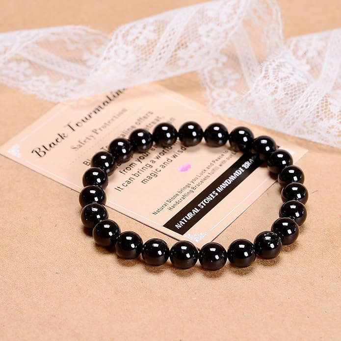 AD Beads Handmade Gemstone Stretch Elastic Bracelet Crystal Healing Reiki Nature's Beauty and Spiritual Essence Unisex