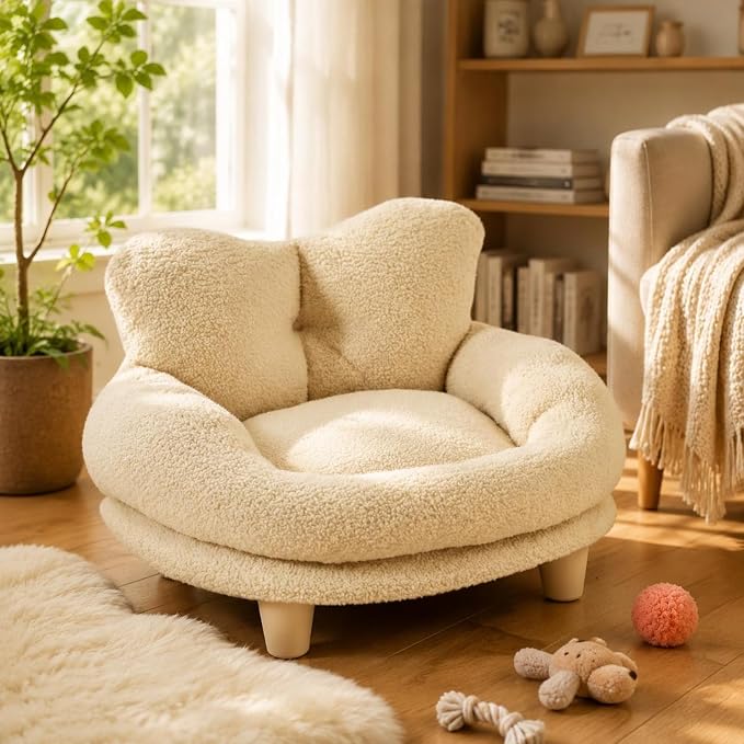Heart Shaped Pet Bed Removable Washable Sleeping Cushion Animal Furniture, XL 70 55 48