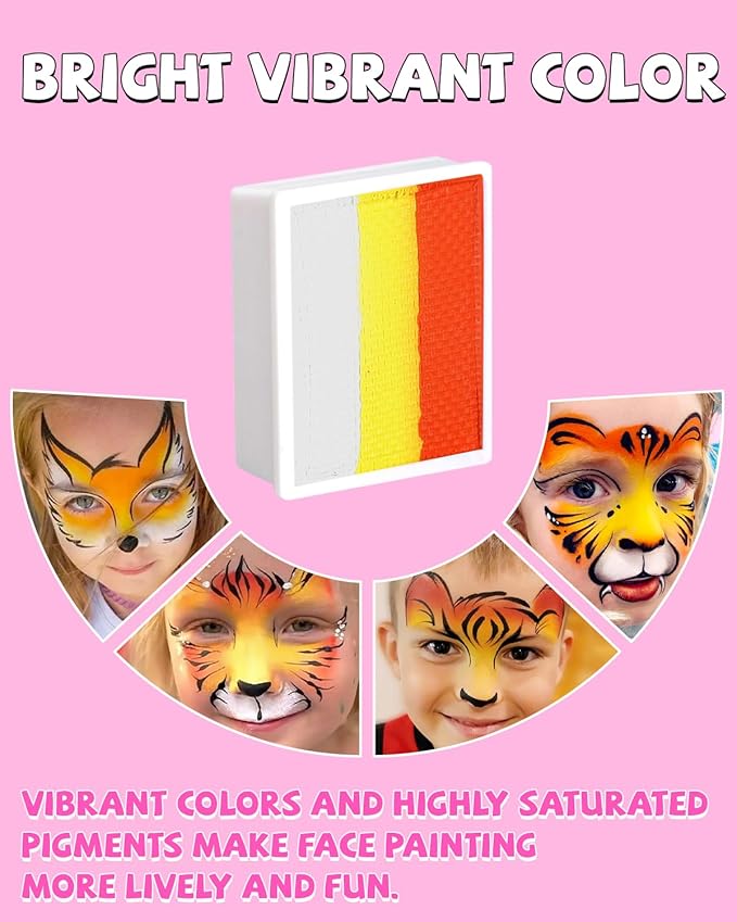 Anka Bella Professional Face Painting Kit for Kids,12X10gm Water Based Split Cake Face Paint with Stencil & Brushes,Hypoallergenic & Non-Toxic,Gift for Birthday Parties/Halloween/Carnival