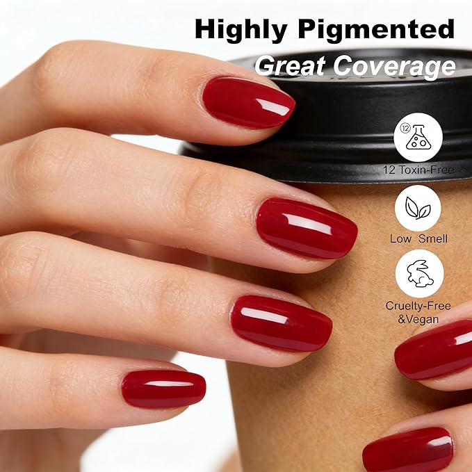YTD Likomey Gel Nail Polish,15ml Blood Red Soak Off UV Nails Gel,Salon Home DIY Nail Art Manicure and Pedicure Gel Varnish,CS412