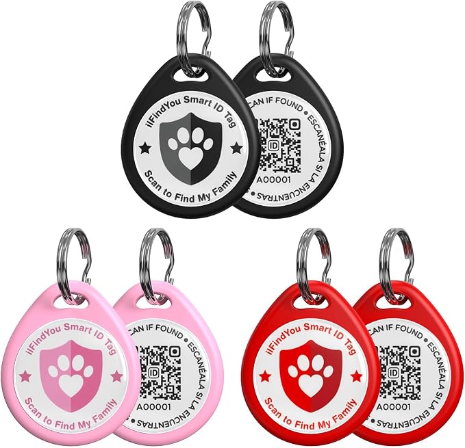 QR Code Dog Tags Personalized for Pets, Real-time Alerts, BKPKRE