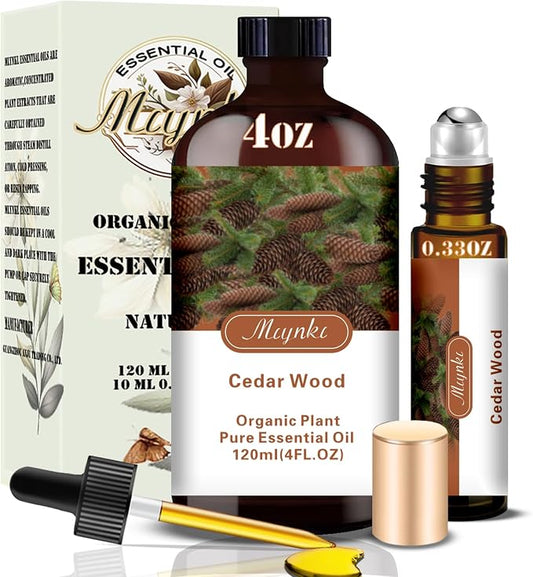 Cedarwood Essential Oil, Cedarwood Oil for Diffuser, Humidifier, Massage, DIY Candle, Soap, Focus, Relaxation, Gift Ready,Cedarwood Fragrance Oil - MLYNKL Essential Oils (4.33 fl oz / 130ml)