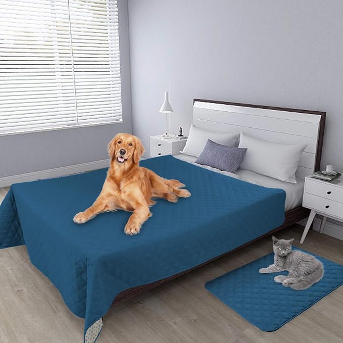 Easy-Going Waterproof Dog Bed Cover, Non-Slip Pet Blanket, 68x82in | Peacock Blue, Leakproof Couch Cover, Machine Washable Furniture Mattress Protector, Soft Sofa Mat For Dogs, Pet Friendly