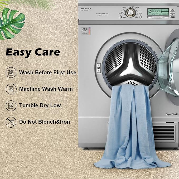 Orighty Bath Towels Pack of 4 (27’’ x 54’’) - Soft Feel Microfiber Bath Towel, Highly Absorbent Microfiber Towels for Body, Quick Drying, Bath Towel Set for Sport, Yoga, SPA, Fitness - Blue