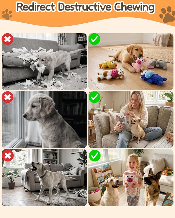 BoYoYo 5 Pack Plush Squeaky Dog Toys for Small Dog,Stuffed Animal Puppy Toy | Dog Toys Bulk to Keep them Busy with Mutt Squeak Sounds,Birthday Toy,Suitable for Interactive Chewing &Teething Medium Dogs