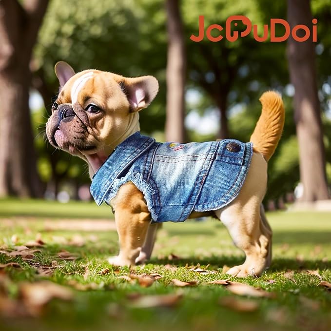 Birthday Gift,Small Dog Jeans Jacket,Denim Pet Coat,Puppy Clothes Overalls | JcDuDoi Washed Classic Dog Cat Costumes Vest Outfit T-Shirts Boy Girl Male (XX-Large )