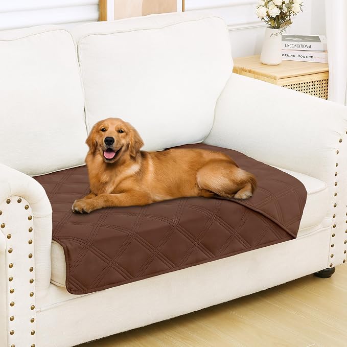 Smiry Waterproof Dog Bed Cover, Reversible Pet Blanket for Sofa Couch | Soft Washable Dog Blanket, Leakproof Couch Cover for Dogs Cats & Furniture Protection, 30x53, Brown/Brown