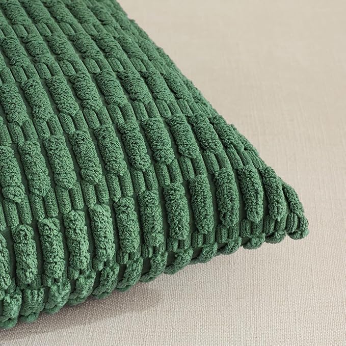 Fancy Homi 4 Packs Decorative Throw Pillow Covers for Living Room Couch Bed, Modern Farmhouse Boho Home Décor Accent Cushion Case, 24" x 16", Green Series