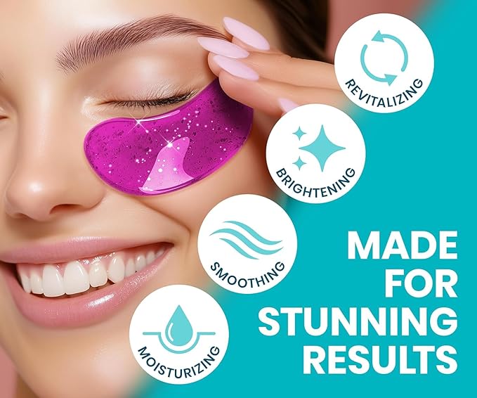 Stylia Collagen & Vitamin C Under Eye Patches for Puffy Eyes & Dark Circles - Depuffing, Hydrating & Firming Under Eye Mask with Hyaluronic Acid - Vegan, Cruelty-Free Skincare (30 Pairs)