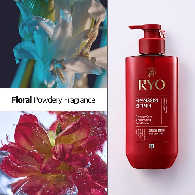 RYO Hair Strengthen & Volume Shampoo with Damage Care & Nourishing Conditioner | Korean Ginseng Haircare Set for Thinning, Weak or Dry Hair | Strengthening & Volumizing K-Beauty Formula | Holiday Gift