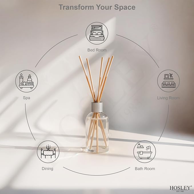 Hosley Diffuser Refill Set of 3 Cinnamon Roll Scented 85ml Each Aromatherapy Home Fragrance for Bathroom Shelf Décor, Room Décor, Office, Spa