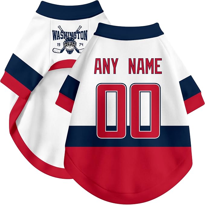 Washington Dog Clothes Personalized Pet T Shirt for Dogs Gift | Custom Name Number Jersey Style Pet Shirt for Dog