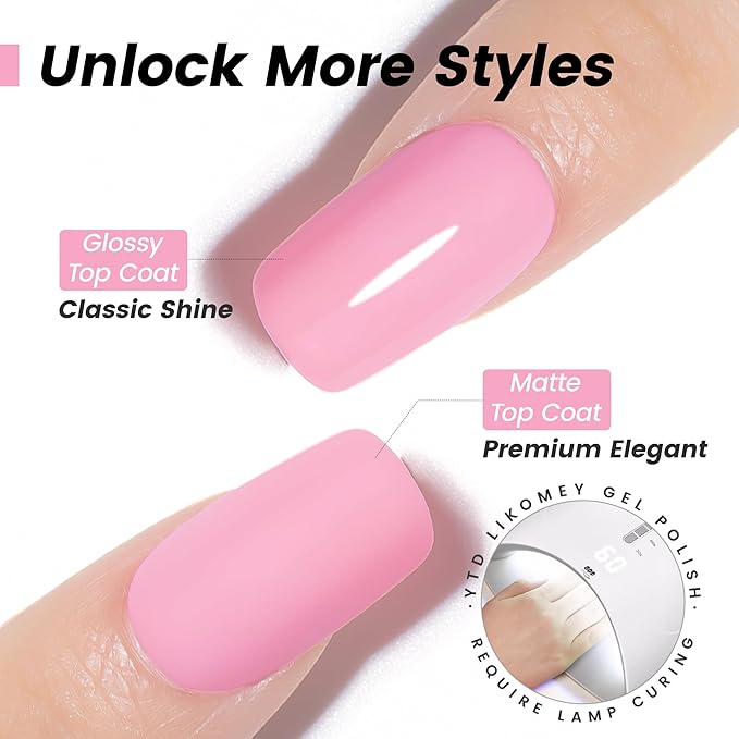 YTD Likomey Gel Nail Polish,15ml Light Pink Soak Off UV Gel,Salon Home DIY Nail Art Manicure Varnish,CS445