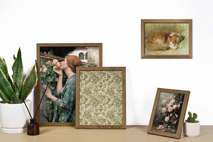 ANERZA 16 PCS Framed Vintage Wall Art Decor, French Country Wall Prints for Bedroom, Landscape Gallery Wall Frame Set, Farmhouse Posters for Living Room Aesthetic, Rustic Collage Kit, Dorm Home Decor