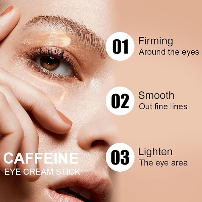 Caffeine Eye Cream Stick,Eye Cream for Anti-Aging Dark Circles Puffiness, and Wrinkles Hydrating Under Eye Cream with Hyaluronic Acid and Retinol Lifting And Firming Eye Cream,3g