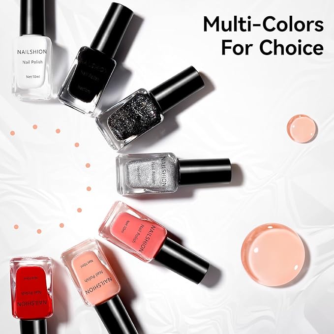 Nail Polish Jelly Peachy Nude Sheer Regular Nail Polish 9-Toxic Free Vegan Rich in Castor Oil Fast Dry Translucent Toe Fingernail Polish for All Tone Skin Manicure Salon DIY at Home Gift