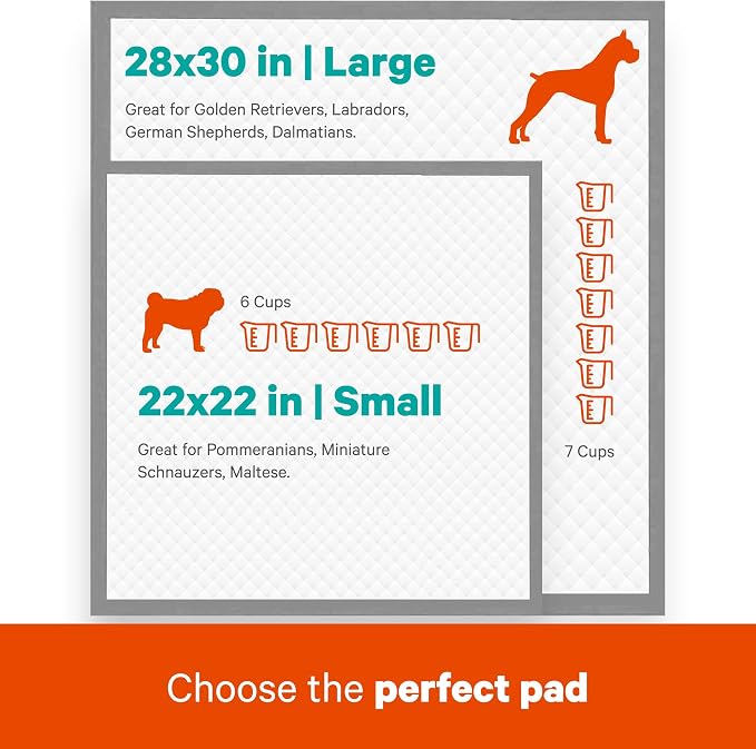 ASPCA Puppy Training Pads, 22"x 22", Fresh Scent, 100 Count | Scented dog pee pads help control odors with ultra absorbent quick-dry gel, leakproof layers and potty training protection.