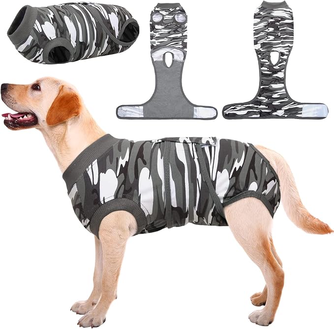 Kuoser Recovery Suit for Dogs Cats, Soft Dog Surgery Suit Female Male Spay | Professional Dog Onesie for Surgery, Substitute E-Collar & Cone, Prevent Licking Dog surgical suit Pet Neuter Suit