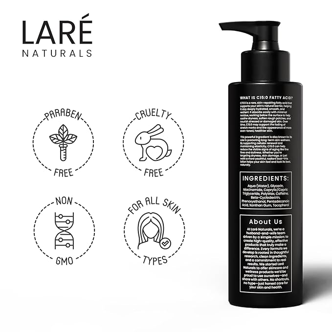 C15:0 Pentadecanoic Acid Supplement Body Lotion - Skin Cellular Benefits - Body Moisturizer for Dry to Very Dry Skin - Vitamin B3 Lotion - 8 fl oz - Unscented