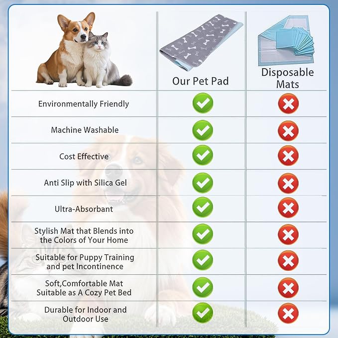 Puppy Pads with Pheromones,Washable Puppy Pee Pads for Dogs,Reusable Puppy Pads Washable for Dogs & Cats,Washable,Durable Leak-Proof & Anti-Slip Pet Training Pads for Home & Trave
