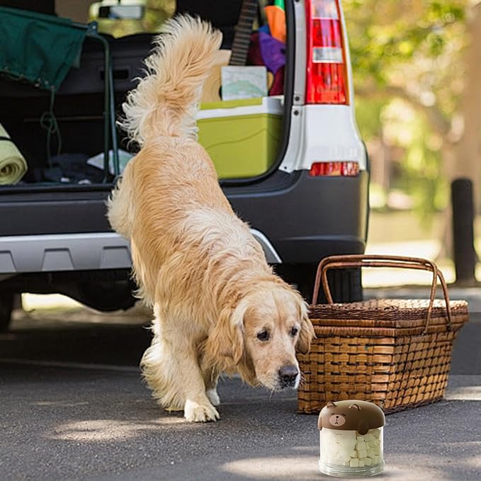 Outdoor Dog Treat holder Airtight, 2025 New Upgrade Large Cute Dog Treat Jar with Lids, Classified Storage Pet Food packaging Jar Treat Bottle, Multi-functional Multi-layer Dispenser (Brown, 1 Layer)