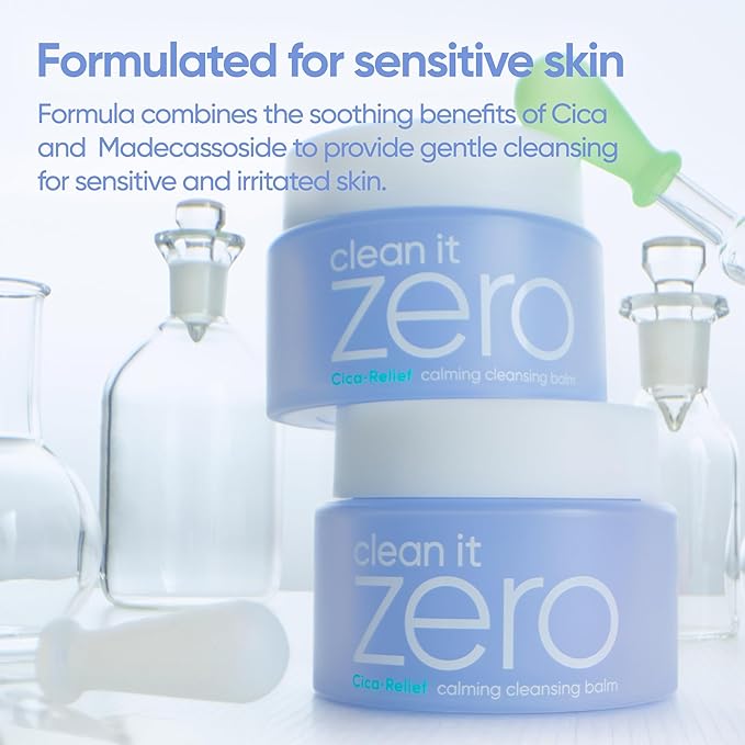 BANILA CO Clean It Zero Calming Double Cleanse Set | Calming Cleansing Balm 100ml + Calming Foam Cleanser 150ml | CICA, Madecassoside | Korean Vegan Cleanser for Sensitive Skin