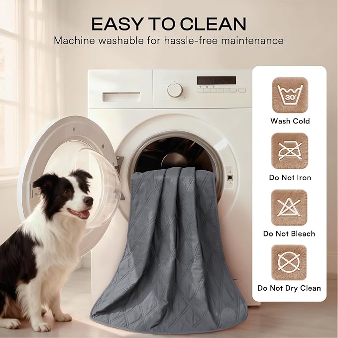Luciphia Waterproof Couch Cover for Dogs, Non-Slip Pet Sofa Protector | Non-slip waterproof couch cover scratch-resistant machine washable protects sofa bed, Grey, 52" x 82"