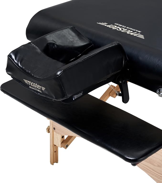 Master Massage Gibraltar Olympic LX Portable Massage Table Extra Wide for Larger Clients - Supports Weight Up to 800lbs - Tattoo Spa Salon Facial Beauty Bed, Lash Tables, 32" Width, Black