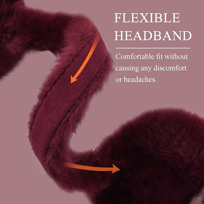Zsedrut Winter Women Earmuff Foldable Ear Warmer Fluffy Ear Cover Warm Outdoor