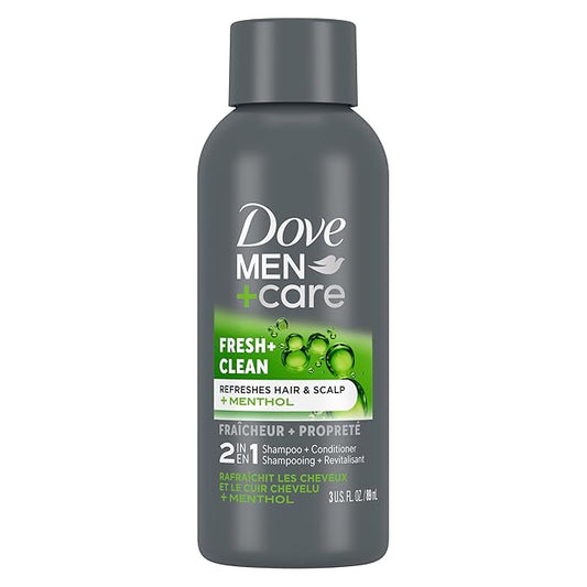 Dove Men+Care Fortifying 2 in 1 Shampoo and Conditioner Fresh and Clean with Caffeine for Normal to Oily Hair Helps Strengthen Thinning Hair 3 oz