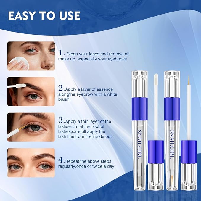 Lash and Brow Serum With 15 Plant Extracts for Longer Lashes，Eyelash and Eyebrow Growth Serum For Thicker and Fuller Lashes