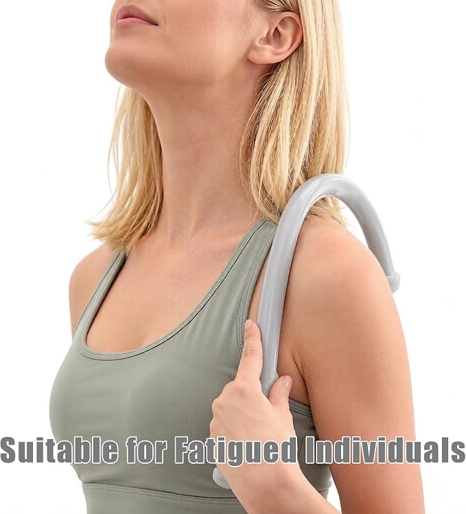 Portable Self Massage Tool - Portable Trigger Point Therapy for Back and Neck, 7.21 * 14in Lower Back Massager, Myofascial Release Tool & Deep Tissue Muscle Massage Stick, Shoulder Leg Feet-Sage Grey