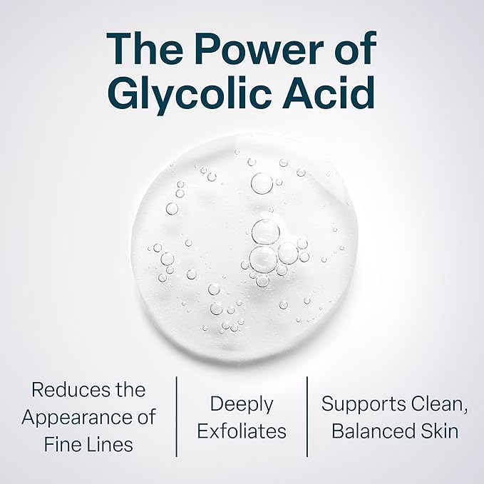 QRxLabs Glycolic Acid Pads - 50-Count Jar, 10% Glycolic Acid - AHA Resurfacing Peel & Exfoliating Face Pads - Alcohol-Free Rinse-Free With Vitamins B5, C & E & Green Tea Extract