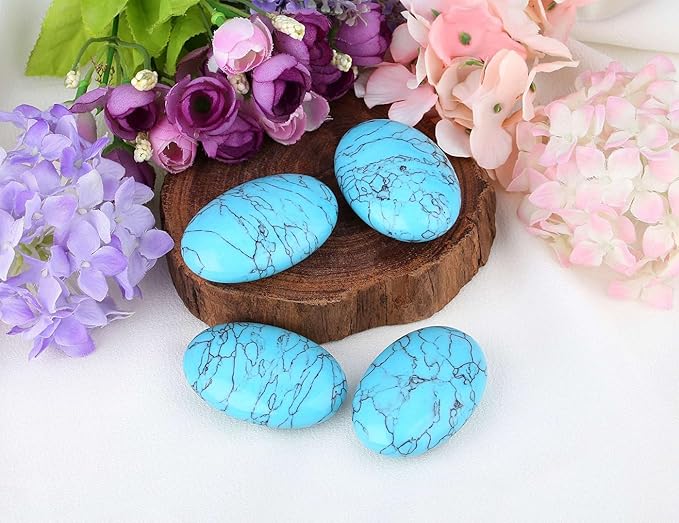 LAIDANLA Turquoise 2.4" Large Palm Stone Healing Crystals Gemstones Calming Effects Energy Balancing Reiki Polished Worry Stone Cleansing Protection Anxiety Stress Relief Therapy 1PC