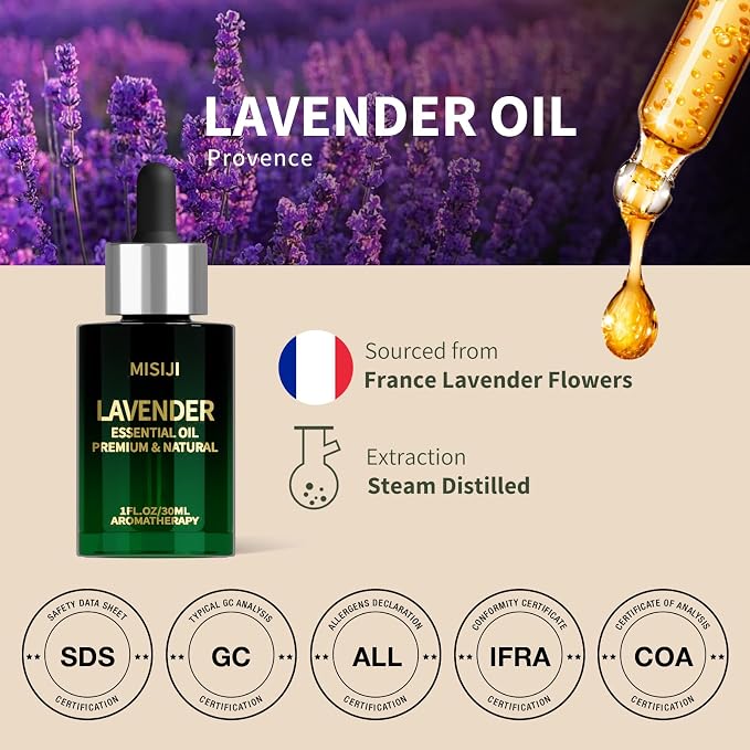 Lavender Essential Oils-Essential Oils for Diffuser for Home,Diffuser Oils Scents for Aromatherapy,Laundry,Candle&Soap Making,Humidifiers 1 FL.OZ