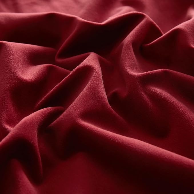 24x24 Velvet Throw Pillow Covers Set of 2 for Couch Sofa Bed,Burgundy | JUSPURBET Decorative Pillow Covers with Invisible Zipper for Modern Living Room Bedroom Home Decor Christmas