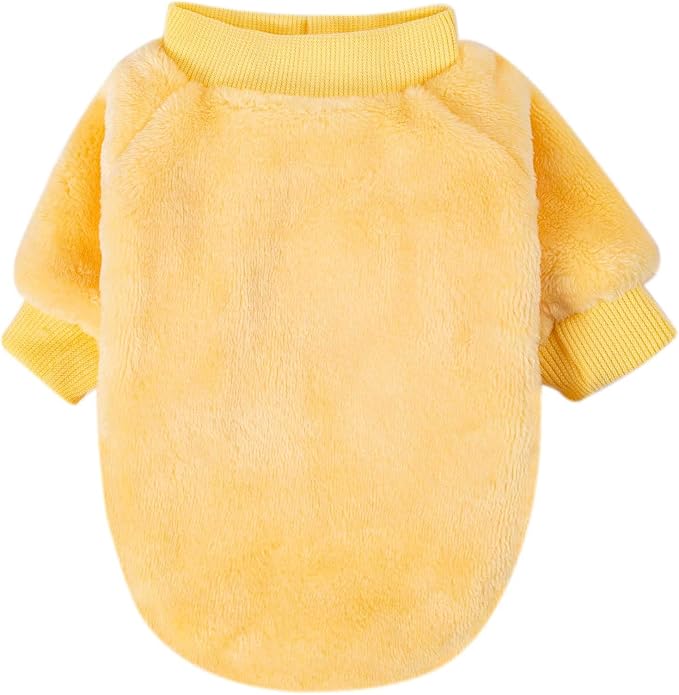FabriCastle Small Dog Sweaters, 3-Pack Dog & Cat Clothes, Ultra Soft and Warm Pet Jackets for Small Dogs Boy & Girl, Winter Pet Apparel Costumes, Puppy Outfits (Beige,Light Green,Yellow, Large)