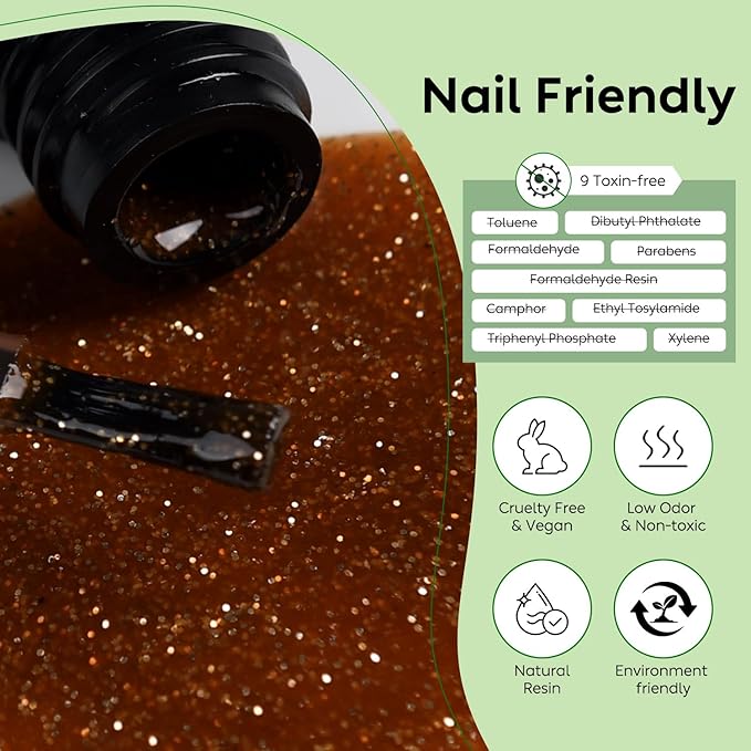 Luxbon 6 pcs Gel Nail Polish Set - Fall Color Set Long Lasting Autumn Gel Polish, uv led Soak Off Nail Art Designs Manicure Kit 021