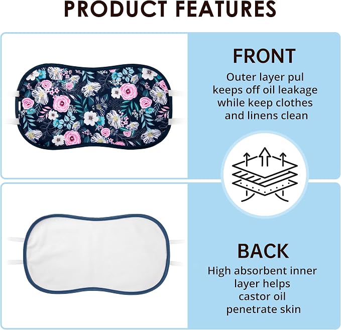 wegreeco Kids Castor Oil Pack Wrap, Reusable Kids Castor Oil Packs for Liver Stomach, Machine Washable Anti Oil Leak 1Pc with Adjustable Strap Rose (Oil Not Included)