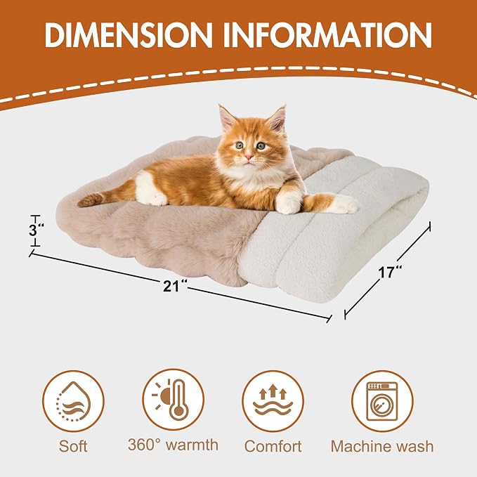 3 in 1 Semi-Enclosed Self Warming Burrow Cat Bed Sleeping Cave | Keep Warming, Machine Washable, Easy to Clean, Soft & Comfortable, Pet Beds fo Cats & Dogs, Cozy Privacy Nook