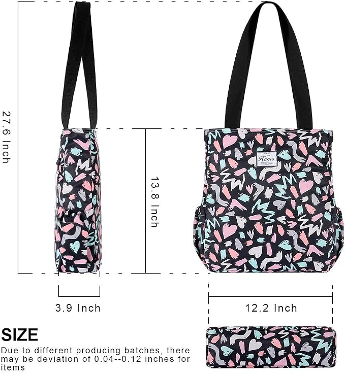 KAMO Floral Tote Bag - Waterproof Lightweight Handbags Travel Shoulder Bag for Hiking Yoga Gym Swimming Travel Beach