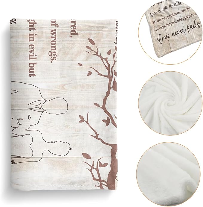 Wedding Gifts for Couples, Bridal Shower Gifts for Bride to Be Soft Blanket | Anniversary Mr and Mrs Gifts, Wedding Gifts for Newlyweds Wedding Throw Blanket 60*80 Inch (Light Khaki)
