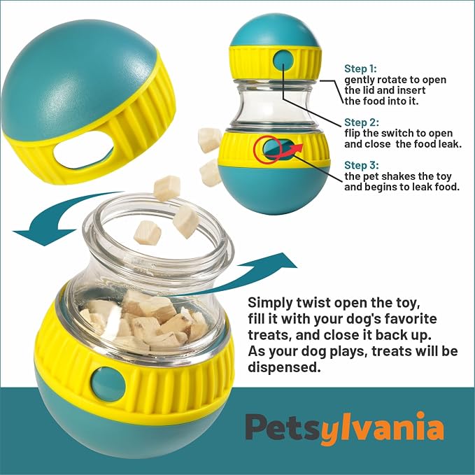 Interactive Dog Puzzle Toy – Treat Dispenser Enrichment Toy for Mental Stimulation – Fun Chew Toy for Small & Medium Dogs – Boredom Relief Training Game