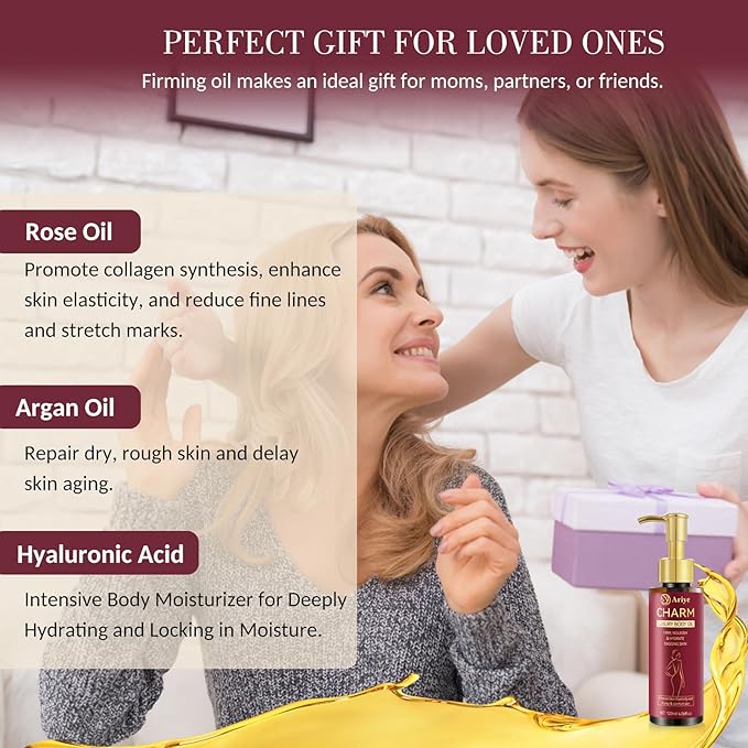 Body Firming Oil,Luxury After Shower Body Oil for Women,Glow-Remedy Skin Tightening & Hydrating Serum,Non-Greasy Glow Moisturizer for Dry Skin,Arms,Legs,Stomach & Body-4.06 Fl Oz (2 Pack)