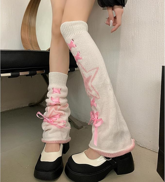Sexybody Women's Leg Warmers Fashion Knit Warmers Long Socks Cute Y2K Kawaii Japanese Lolita Harajuku Accessories for Girls